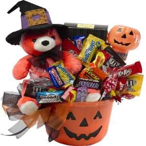 Happy Halloween Jack O Lantern with Teddy Bear Gift Basket  