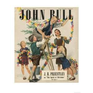 John Bull, Decorations Trees Paper Chains Magazine, UK, 1946 Premium 