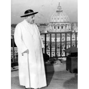 Pope John XXIII on the Terrace of a IX Century Tower in the Vatican 