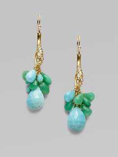 Alexis Bittar   Turquoise and Chrysoprase Earrings    