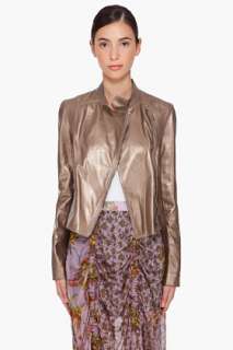 Haute Hippie Bronze Leather Jacket for women  SSENSE