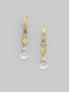 Jude Frances   White Topaz, Diamond & 18K Yellow Gold Earring Charms