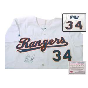 Nolan Ryan Hand Signed Authentic Texas Rangers Home Jersey