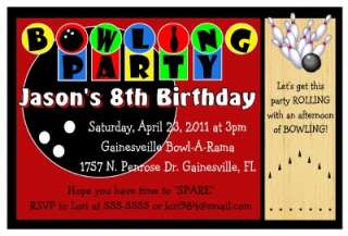 BOWLING BIRTHDAY PARTY INVITATIONS ~ DIGITAL  