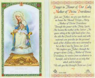 Our Lady Divine Providence Catholic Holy Prayer Card  