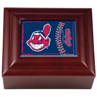 Cleveland Indians MLB Wood Keepsake Jewelry Box  