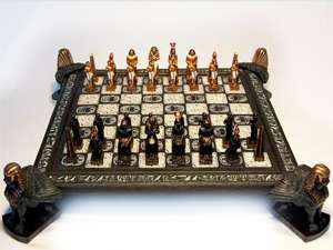 NEW* Veronese Egyptian Feature Chess Set & Themed Sphinx Molded Board