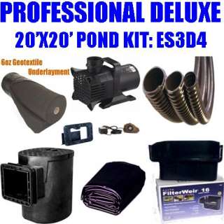 Professional 20x20 Deluxe Pond Kit ES3D4 for Pond Depot