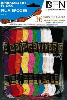 DFN Embroidery Floss   36 Skeins of Primary Colors  