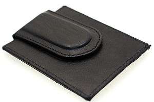 Mens Black Leather front pocket wallet top grain  