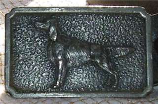 Black WEATHERED Argentina LEATHER Belt DOG BUC 40 42  