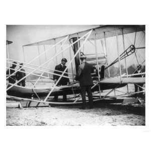  Wilbur Wright with Canoe attached to Plane Photograph 