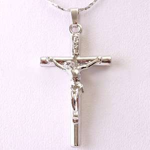 14K Gold Filled Crucifix Jesus Cross Pendant Necklace  