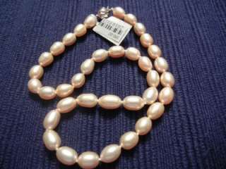 FRESHWATER PEACH PEARL NECKLACE 16 inch 37 pearls 7.5MM  