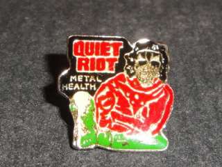 Quiet Riot Metal Health Enamel Hat Tour Pin Badge RARE  