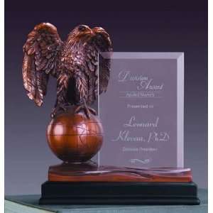  Glass Imprint Eagle on Globe Frame Statue: Everything Else