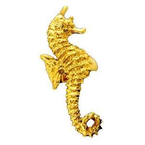  Gold Vermeil Right Only Ocean Sea Horse Ear Cuff Jewelry