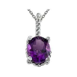   cttw Genuine Amethyst Pendant by Effy Collection® in 14 kt White Gold