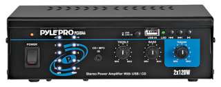   PCAU44 Mini 2x120 Watt Stereo Power Amplifier w/ USB & CD Input Amp
