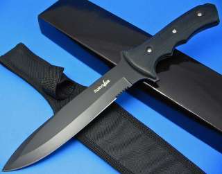   Spear Point Fixed Blade Full Tang Bowie Hunting Knife w Sheath  