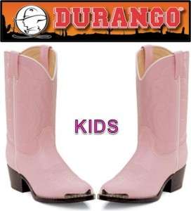 Durango Kids Lil Dusty Pink Chrome Western Cowboy Boots  