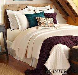   NATURAL IVORY QUEEN MATELASSE COVERLET SET OVERSIZED & 100% COTTON