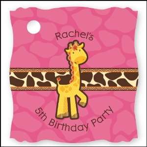  Giraffe Girl   20 Personalized Birthday Party Die Cut Card 
