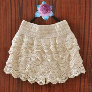 Fashion Lace Tiered Short Skirt Under Safety Pants Shorts  