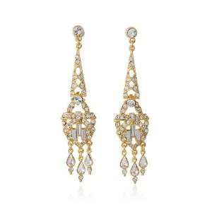  Ben Amun   Gold Crystal Deco Chandelier Jewelry