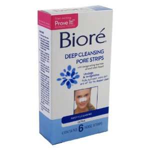 Biore Ultra Deep Cleansing Pore Strips 6 Count (3 Pack) with Free Nail 