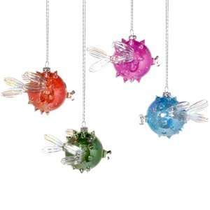 Christmas Glass Blowfish Ornament Set: Home & Kitchen