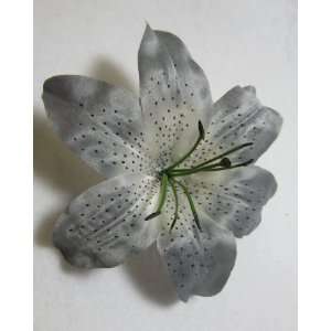  Silver Grey Lily Hair Flower Clip: Beauty