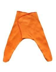 Orange Cotton Knit Footed Pants