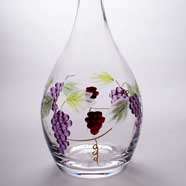 WINE DECANTER CARAFE Lead Free Crystal Hand Blown Painted & Etched 