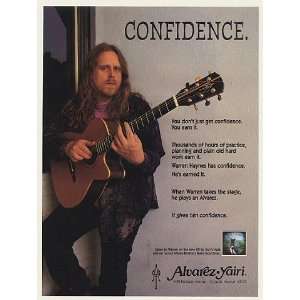  1996 Warren Haynes Alvarez Yairi Guitar Photo Print Ad 
