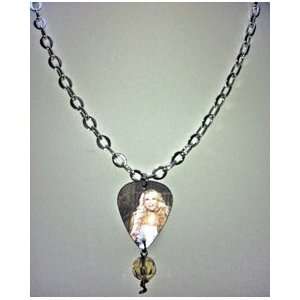  Taylor Swift Guitar Pick Necklace on a Silver Chain 