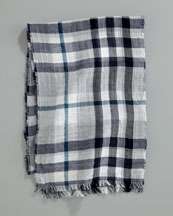 Burberry Giant Check Crinkle Scarf, Ivory   