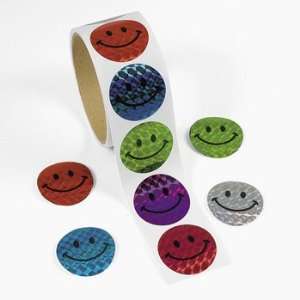  100 Halographic Smiley Face Stickers Toys & Games