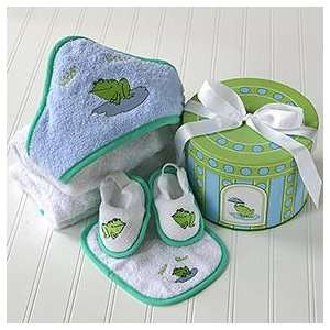  Baby Aspen Finley the Frog Four Piece Hat Box Bath Time 