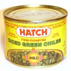 Hatch Fire Roasted Diced Mild Green Chilies, 4 Ounce (Pack of 12 