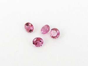   3mm Round Faceted Pink TOURMALINE Loose Gemstones   4 Pieces  