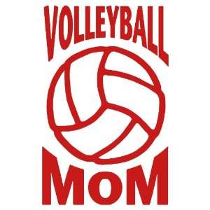  Volleyball Mom small 3 Tall RED vinyl window decal 