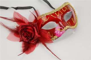  Party Mask Venetian Costume Masquerade Night Out Feather flower mask 