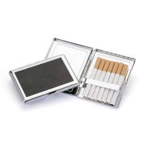  New   Porter Black Leather Stainless Steel Cigarette Case 