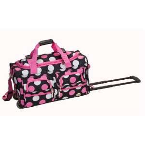 com Fox Luggage PRD322 MULPINKDOTS 22 in. Rolling Duffle Bag Rockland 