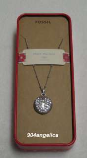Fossil Brand Share the Love Heart Coin Necklace NIB  
