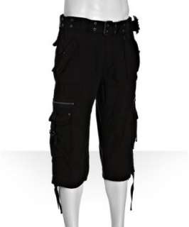 RAY Jeans black belted drawstring cargo long shorts   up to 