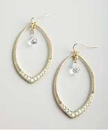 Danielle Stevens mint crystal and gold plate oval earrings style 