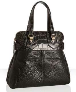 Givenchy black crocodile embossed lambskin New Line Moyen tote bag 
