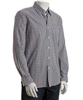 Joseph Abboud toffee and blue mini check cotton shirt  BLUEFLY up to 